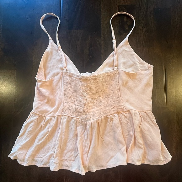 La Hearts Pacsun peach Camisole with Tie Front Peplum nwt medium babydoll peplum - Picture 3 of 8